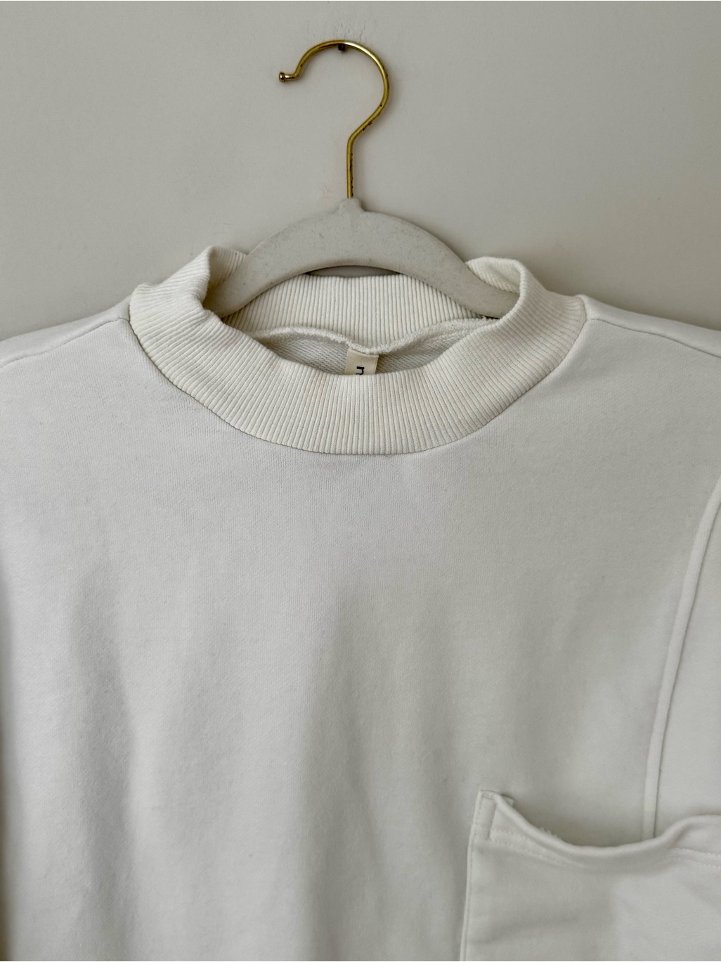 Nap Loungewear Terry Cropped Boxy Drawstring Hem Mock Neck Sweatshirt, White M — image 2 of 7